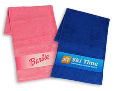 Махровые полотенца с полноцветной печатью логотипа