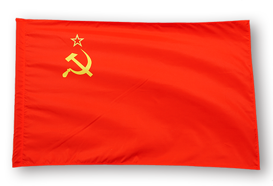 Фото знамени СССР из однослойной ткани.